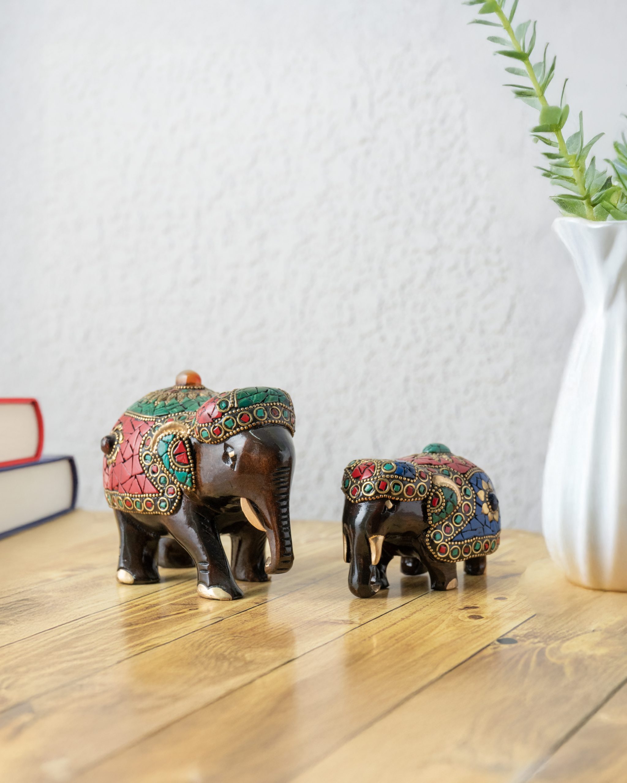 置物 Elephant Minty Marrakesh Ceramic Elephant - Zellij Art Tribute